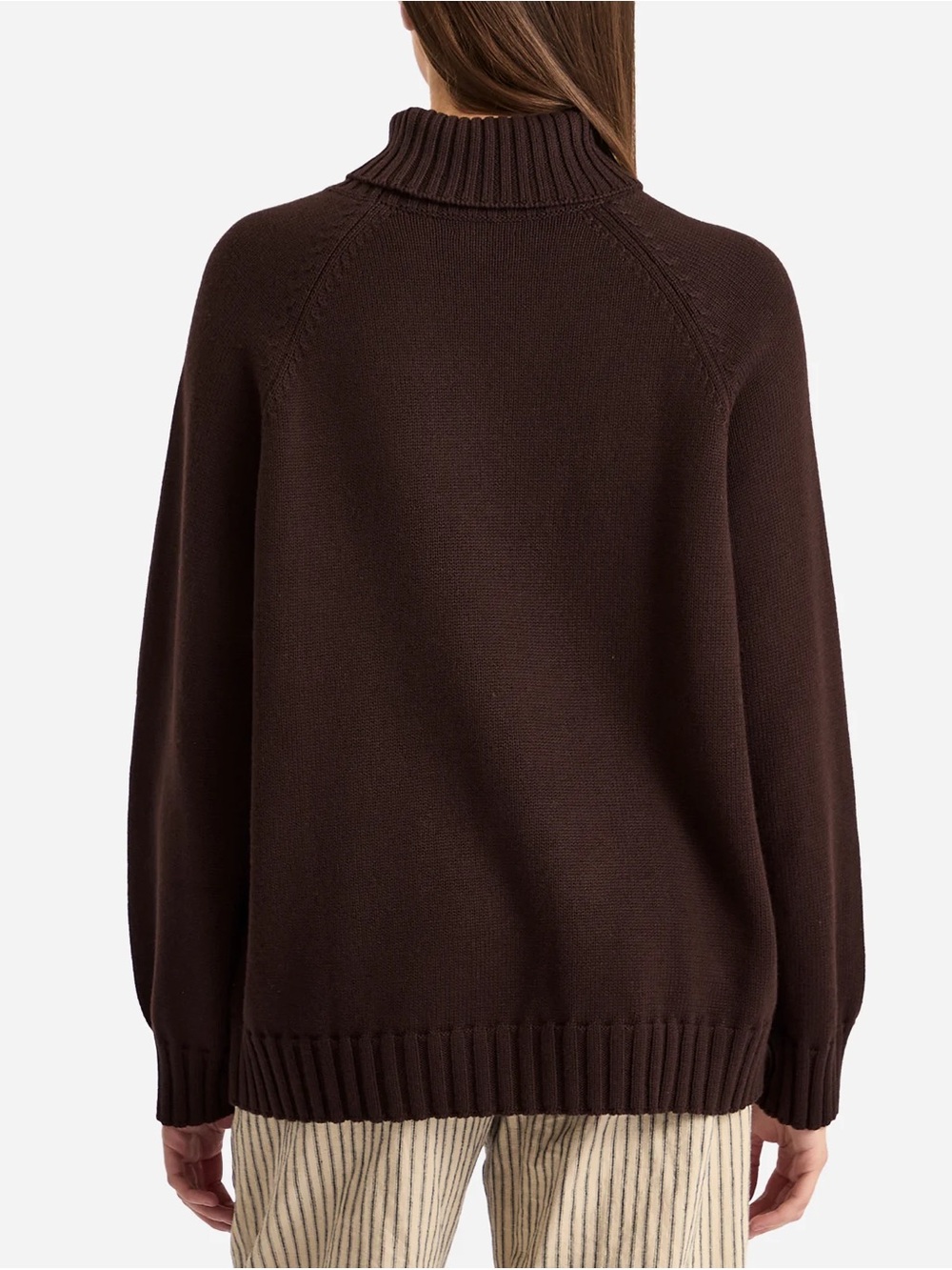 Donni Cotton Cashmere Turtleneck Sweater Brown Espresso - Picture 2 of 12